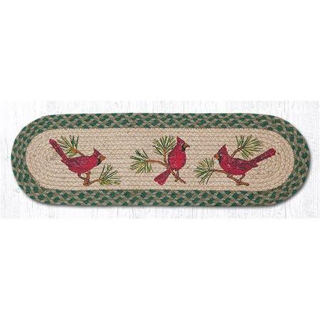 CAPITOL IMPORTING CO 27 x 8.25 in. Cardinals Printed Oval Stair Tread Rug 49-ST365C